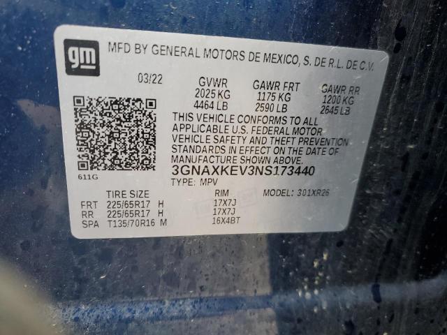 2022 CHEVROLET EQUINOX LT - 3GNAXKEV3NS173440
