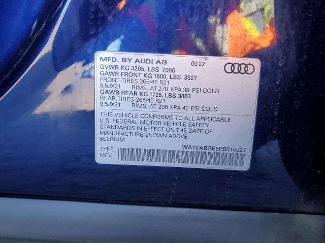 2023 AUDI E-TRON CHR WA1VABGE5PB010922