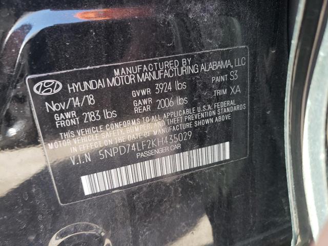 2019 HYUNDAI ELANTRA SE - 5NPD74LF2KH435029
