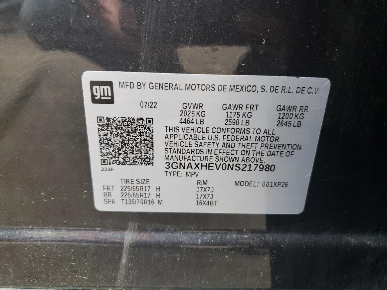 2022 Chevrolet Equinox Ls vin: 3GNAXHEV0NS217980