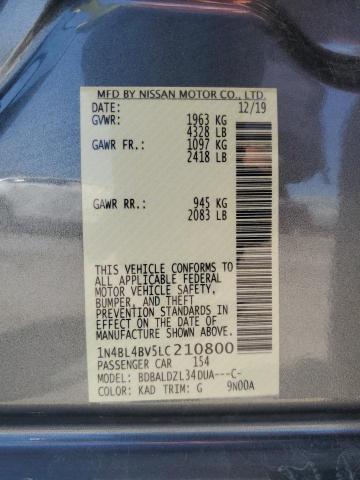 2020 Nissan Altima S VIN: 1N4BL4BV5LC210800 Lot: 51712254