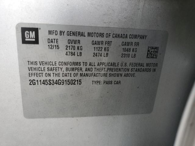2016 CHEVROLET IMPALA LTZ - 2G1145S34G9150215