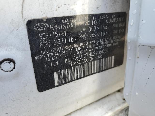 2022 HYUNDAI IONIQ BLUE - KMHC65LC7NU273589