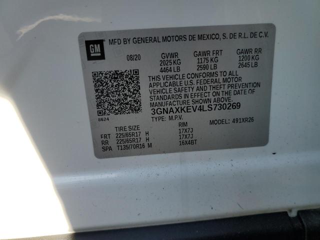 2020 Chevrolet Equinox Lt VIN: 3GNAXKEV4LS730269 Lot: 51548414