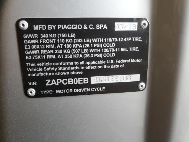 2020 VESPA ELETTRICA - ZAPCB0EB4L5100108