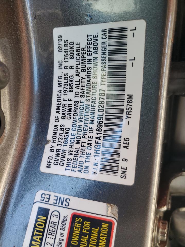 1HGFA16969L028787 2009 Honda Civic Exl