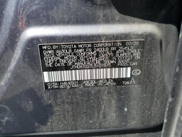 2020 LEXUS IS 300 PRE JTHDA1D27L5107875