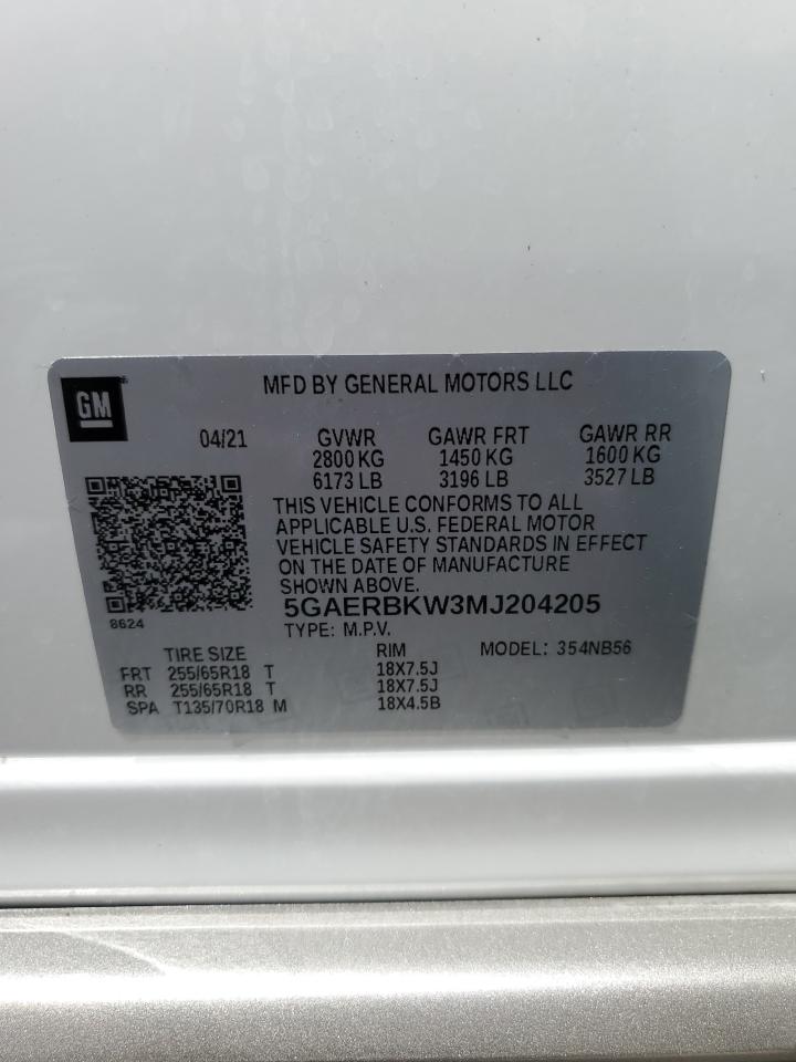 5GAERBKW3MJ204205 2021 Buick Enclave Essence