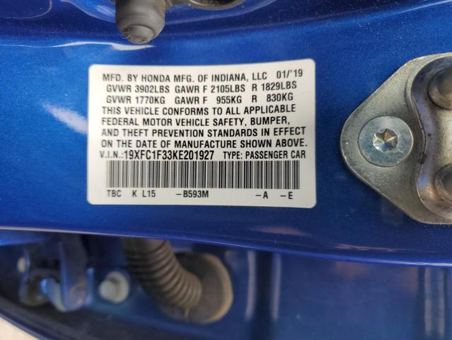 2019 HONDA CIVIC EX - 19XFC1F33KE201927