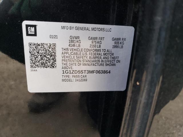 2021 Chevrolet Malibu Lt VIN: 1G1ZD5ST3MF063864 Lot: 50246604