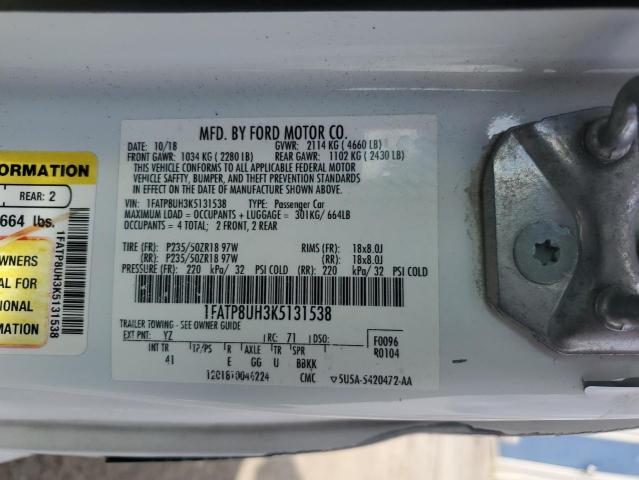 2019 Ford Mustang VIN: 1FATP8UH3K5131538 Lot: 50042854