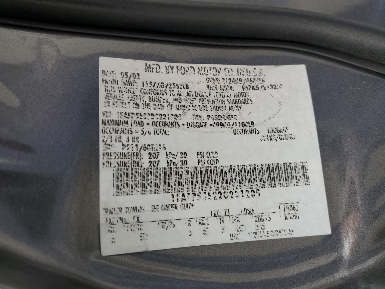 1FAFP55S22G231205 2002 Ford Taurus Ses