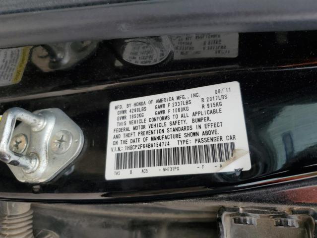 2011 Honda Accord Se VIN: 1HGCP2F64BA154774 Lot: 49861974