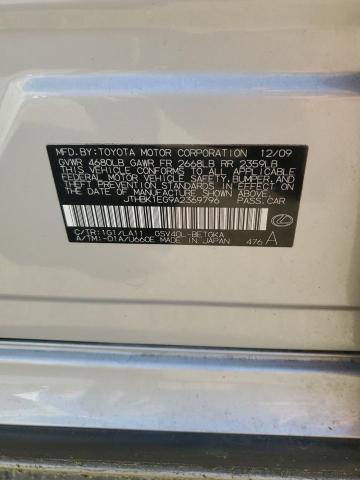 2010 Lexus Es 350 VIN: JTHBK1EG9A2369796 Lot: 50943504