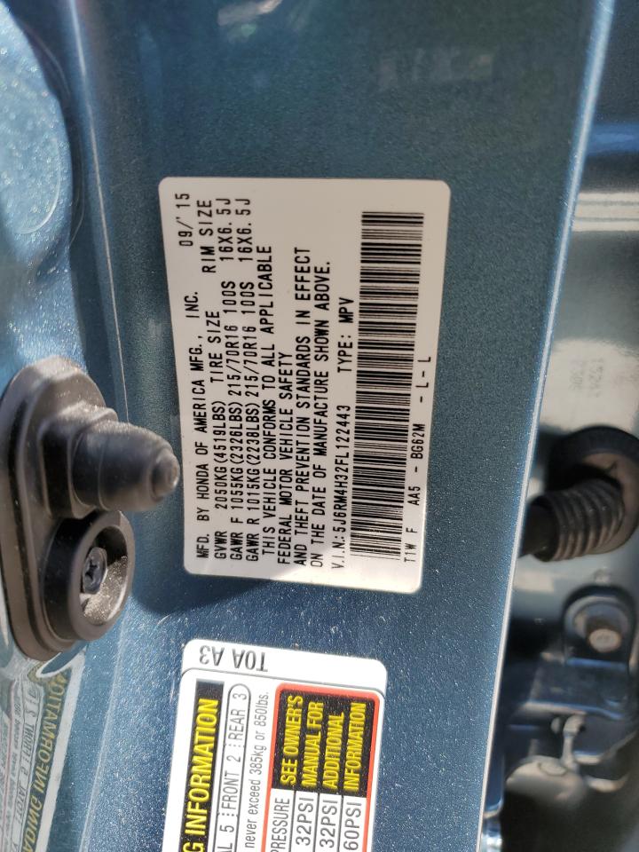 5J6RM4H32FL122443 2015 Honda Cr-V Lx