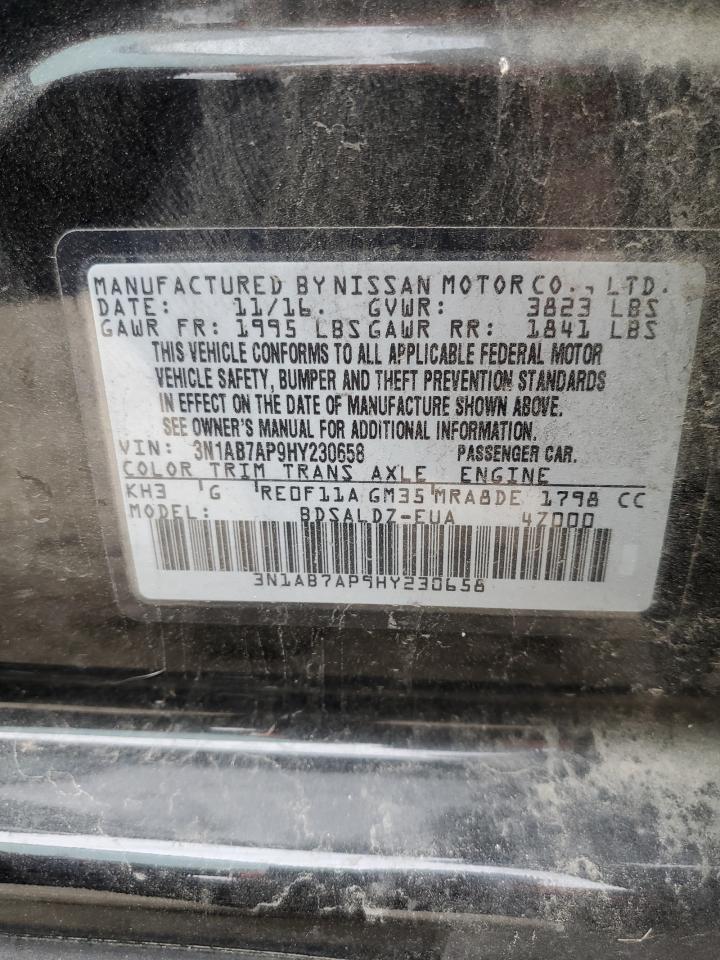 3N1AB7AP9HY230658 2017 Nissan Sentra S