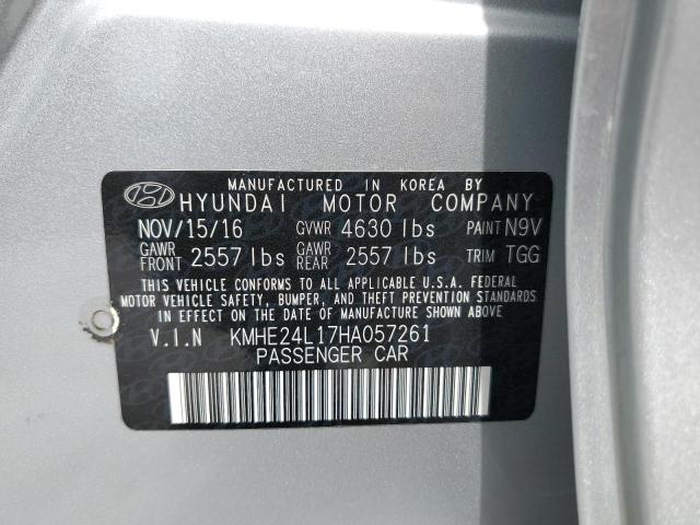 2017 Hyundai Sonata Hybrid VIN: KMHE24L17HA057261 Lot: 51790334