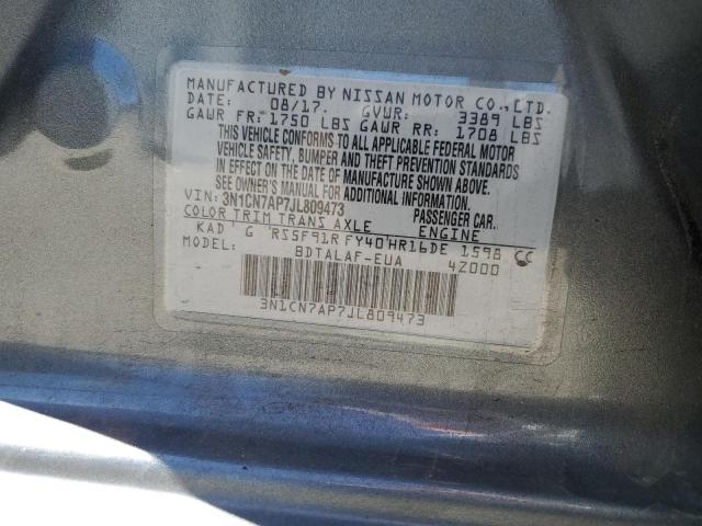 2018 Nissan Versa S VIN: 3N1CN7AP7JL809473 Lot: 51266434