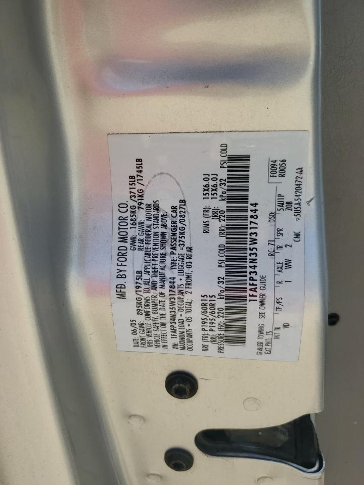 1FAFP34N35W317844 2005 Ford Focus Zx4