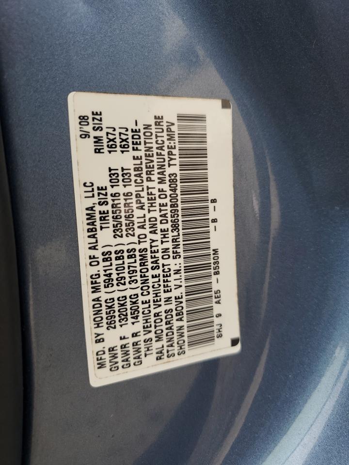 5FNRL38659B004083 2009 Honda Odyssey Exl