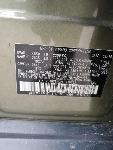 2019 SUBARU OUTBACK 3. - 4S4BSENC2K3219722