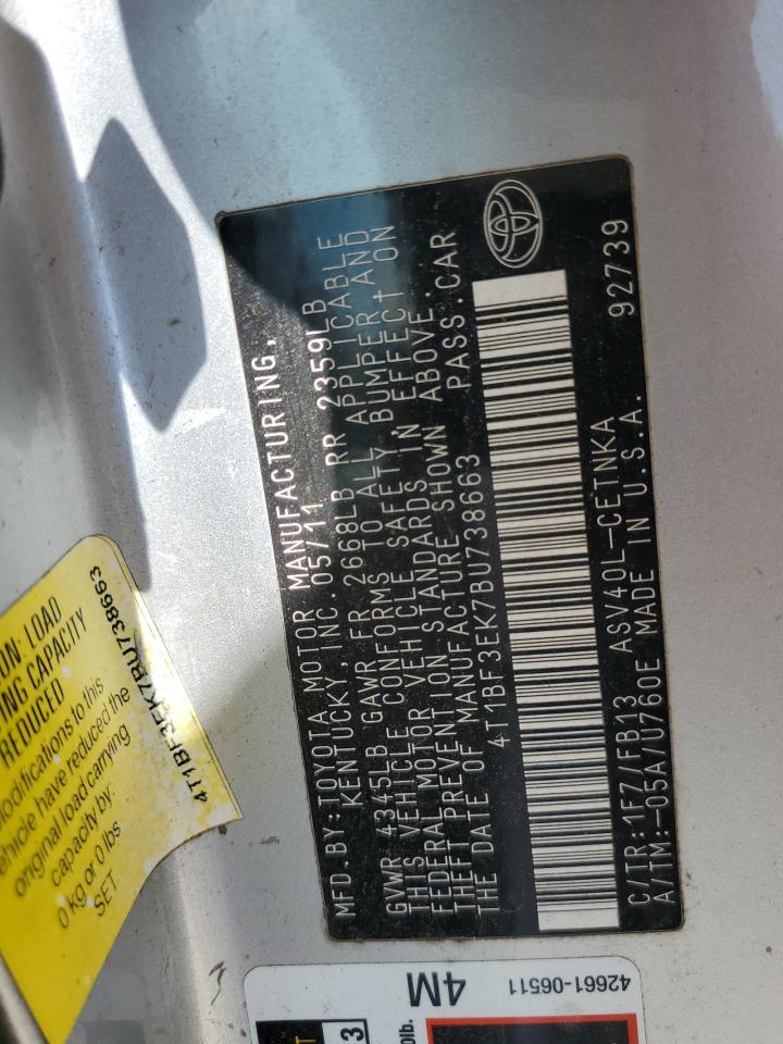 4T1BF3EK7BU738663 2011 Toyota Camry Base