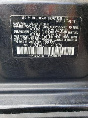 2016 SUBARU CROSSTREK - JF2GPALC5GH262079