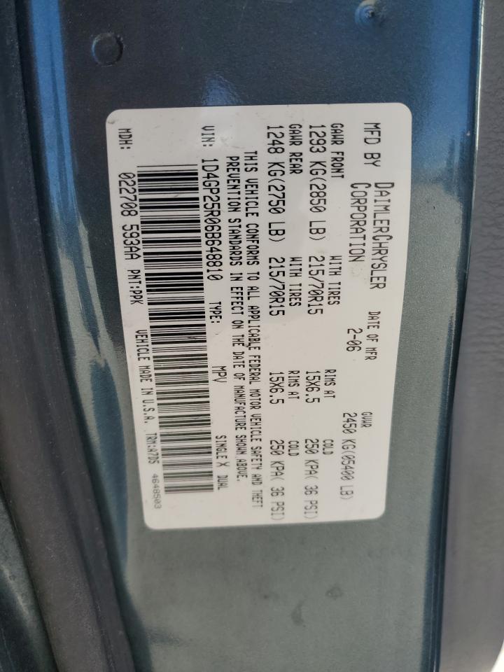 1D4GP25R06B648810 2006 Dodge Caravan Se