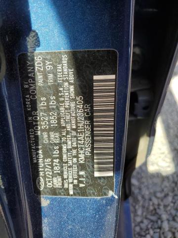 2017 Hyundai Accent Se VIN: KMHCT4AE1HU236405 Lot: 52799664