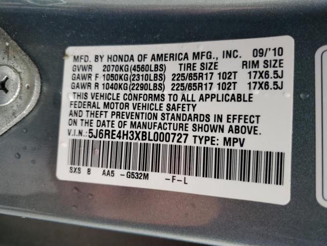 5J6RE4H3XBL000727 2011 HONDA CRV