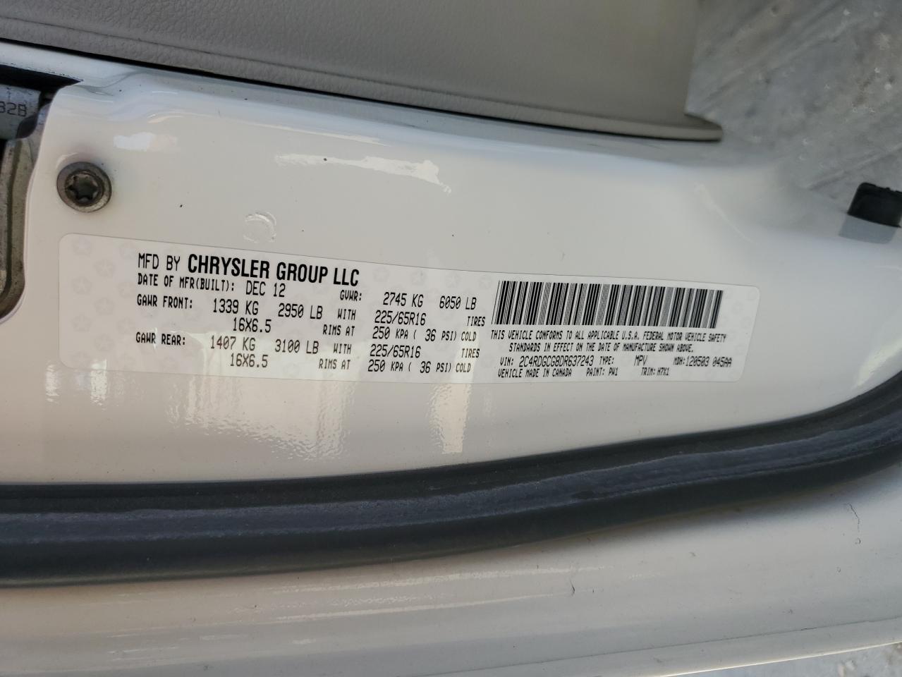 2C4RDGCG8DR637243 2013 Dodge Grand Caravan Sxt