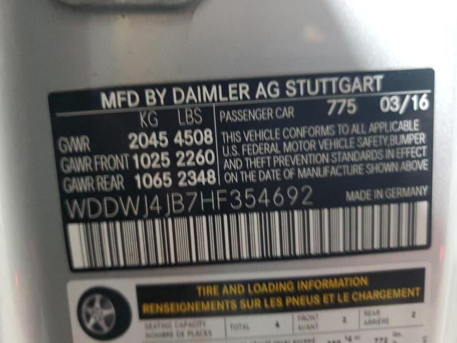 2017 Mercedes-Benz C 300 VIN: WDDWJ4JB7HF354692 Lot: 51591394