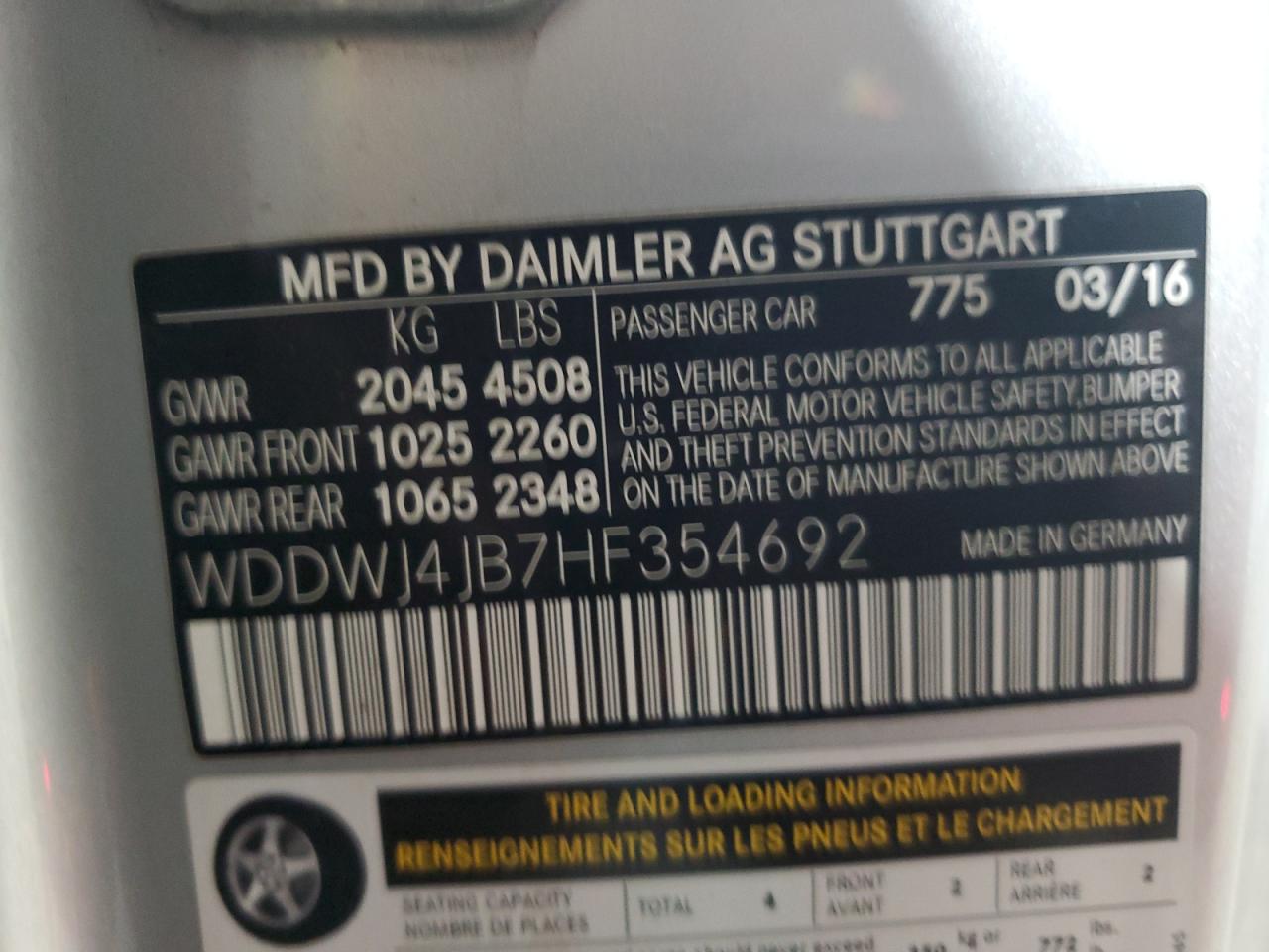 WDDWJ4JB7HF354692 2017 Mercedes-Benz C 300