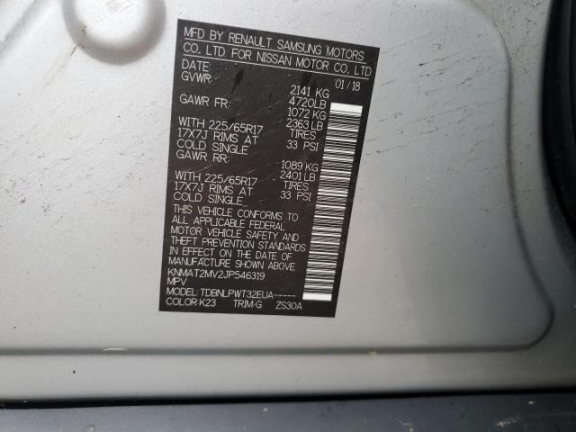 2018 Nissan Rogue S VIN: KNMAT2MV2JP546319 Lot: 52271334