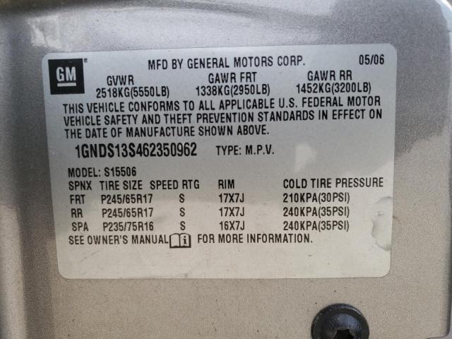 2006 Chevrolet Trailblazer Ls VIN: 1GNDS13S462350962 Lot: 52603264