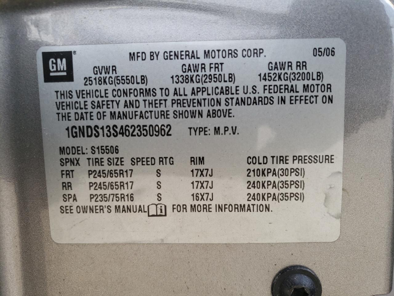 1GNDS13S462350962 2006 Chevrolet Trailblazer Ls