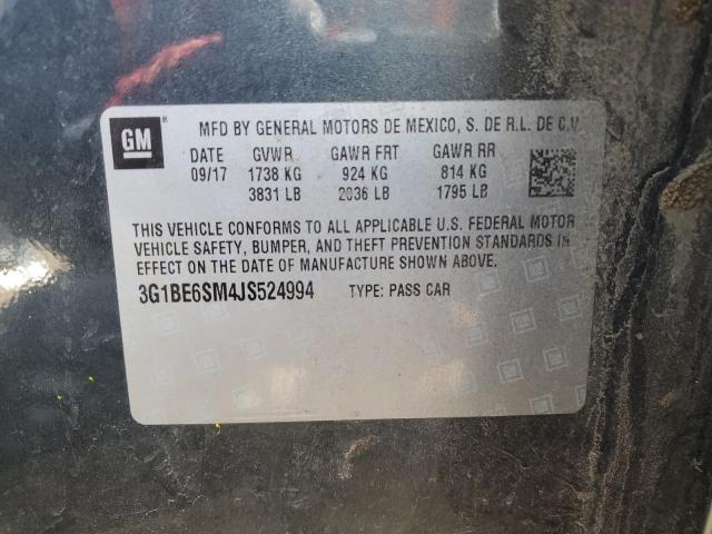 2018 Chevrolet Cruze Lt VIN: 3G1BE6SM4JS524994 Lot: 51411674