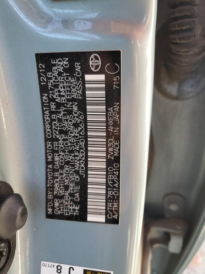 JTDKN3DU4D1636767 2013 Toyota Prius