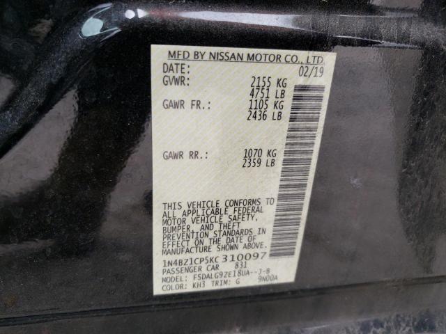 2019 Nissan Leaf S Plus VIN: 1N4BZ1CP5KC310097 Lot: 49962754