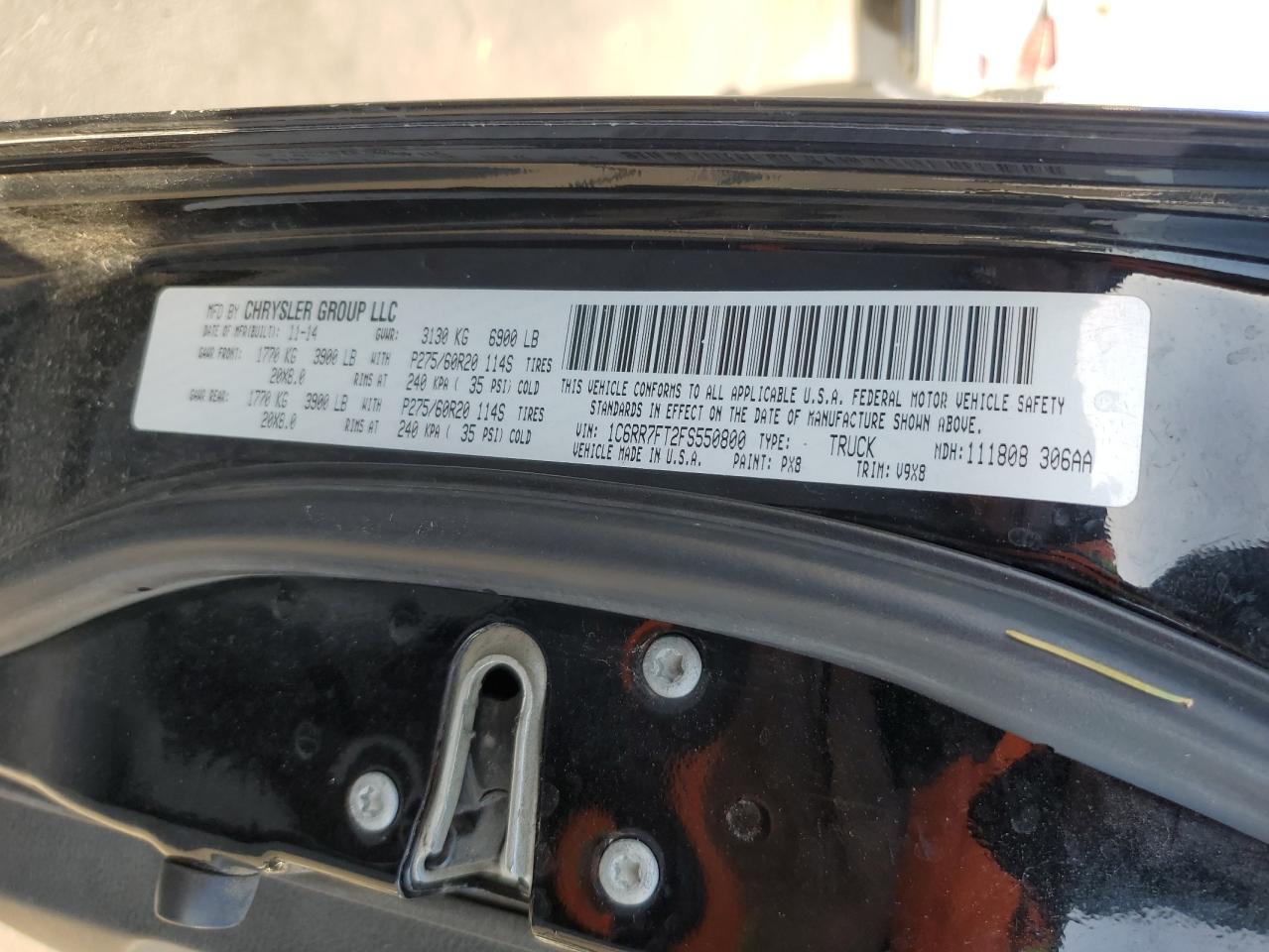 1C6RR7FT2FS550800 2015 Ram 1500 St