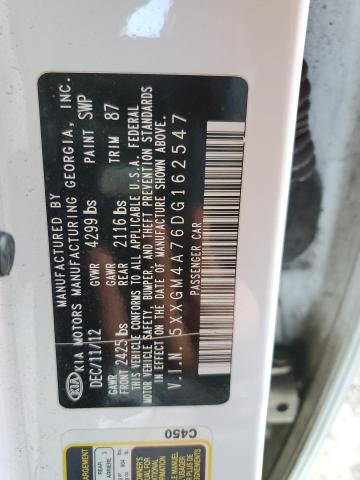 2013 Kia Optima Lx VIN: 5XXGM4A76DG162547 Lot: 49352634