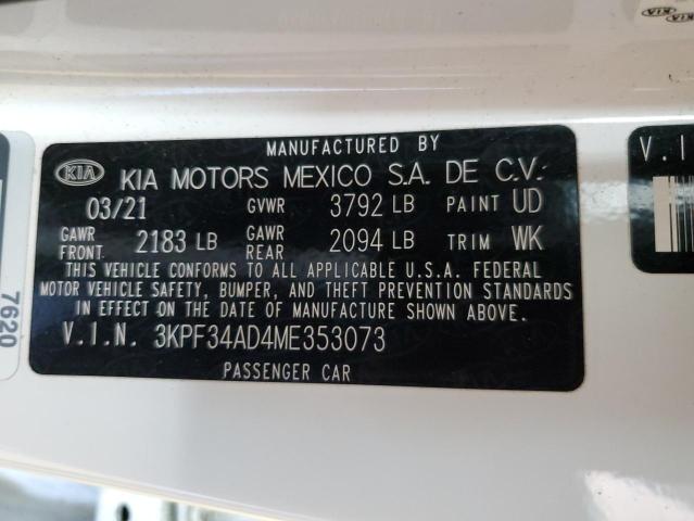 VIN 3KPF34AD4ME353073 Kia Forte GT L 2021 12
