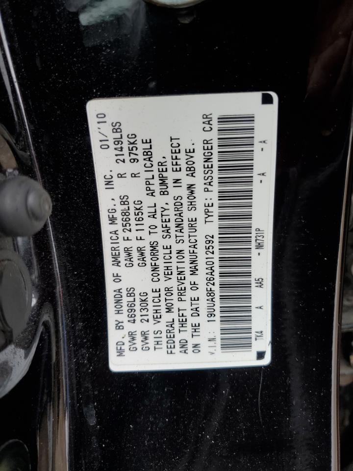 19UUA8F26AA012592 2010 Acura Tl