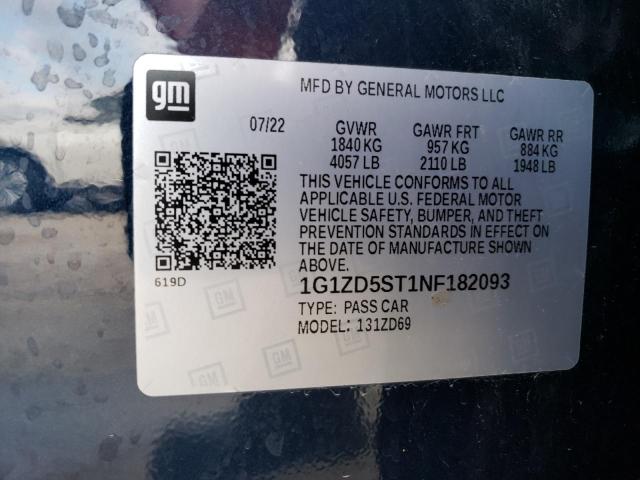 2022 Chevrolet Malibu Lt VIN: 1G1ZD5ST1NF182093 Lot: 50154764