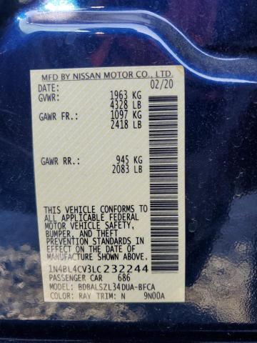 2020 Nissan Altima Sr VIN: 1N4BL4CV3LC232244 Lot: 51977164