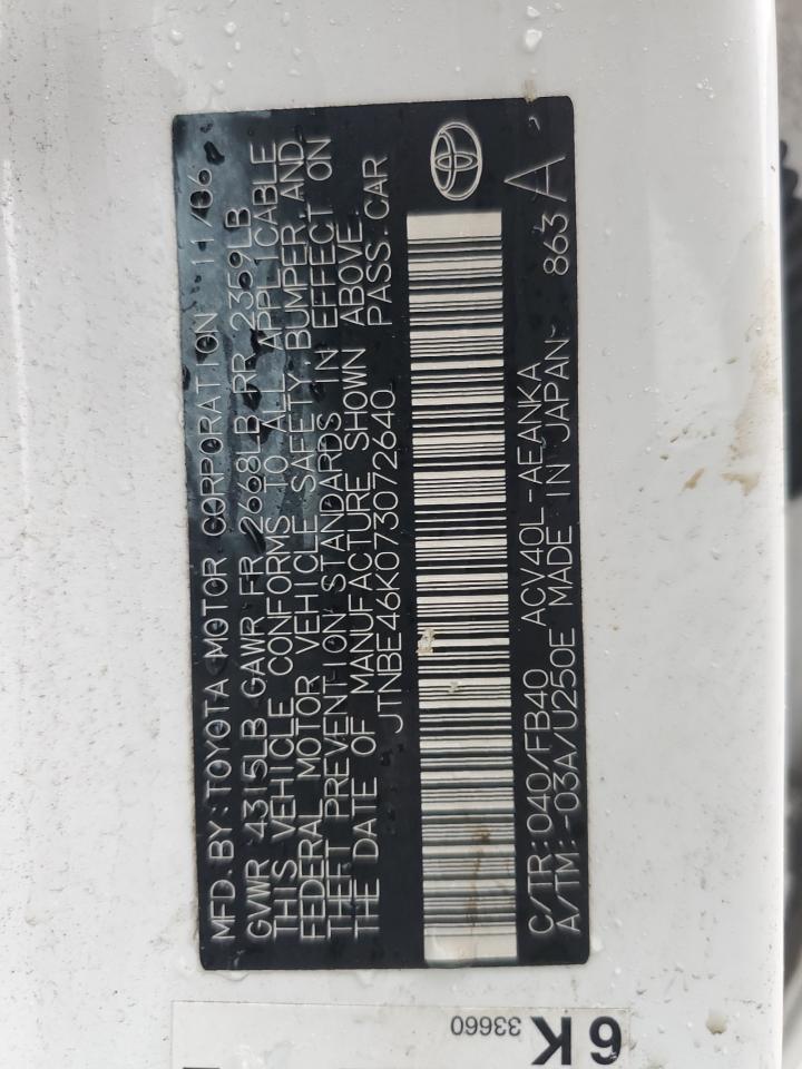 JTNBE46K073072640 2007 Toyota Camry Ce