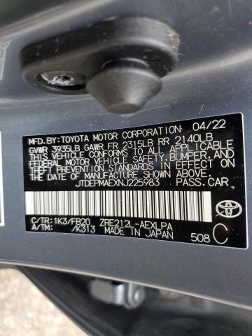 JTDEPMAEXNJ225983 Toyota Corolla LE 13