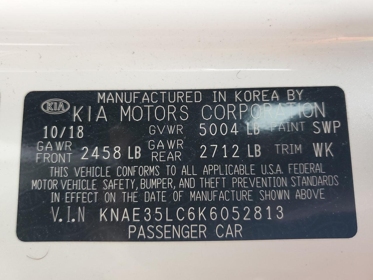 KNAE35LC6K6052813 2019 Kia Stinger Gt