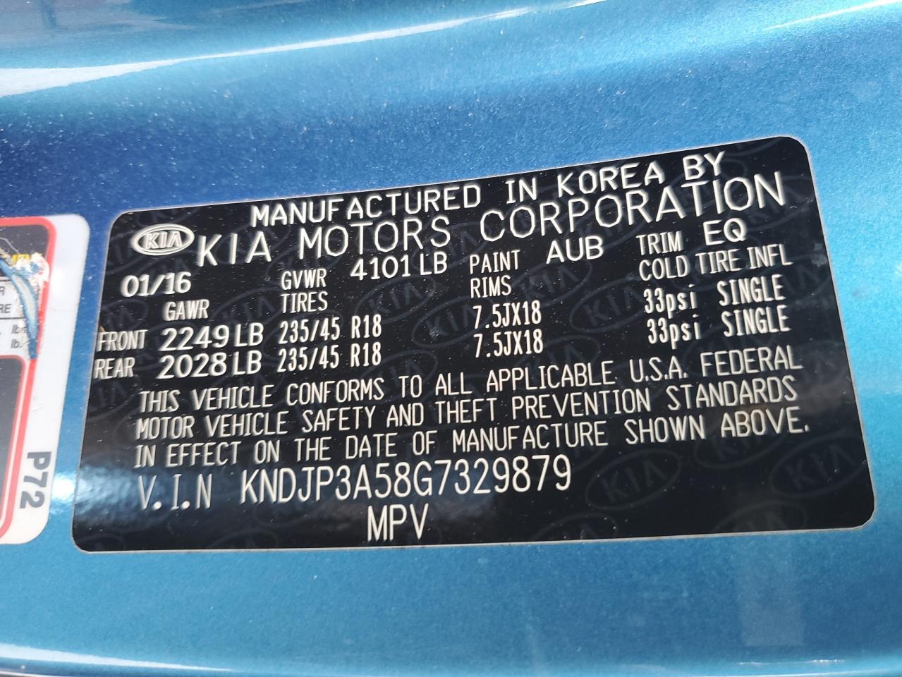 KNDJP3A58G7329879 2016 Kia Soul +