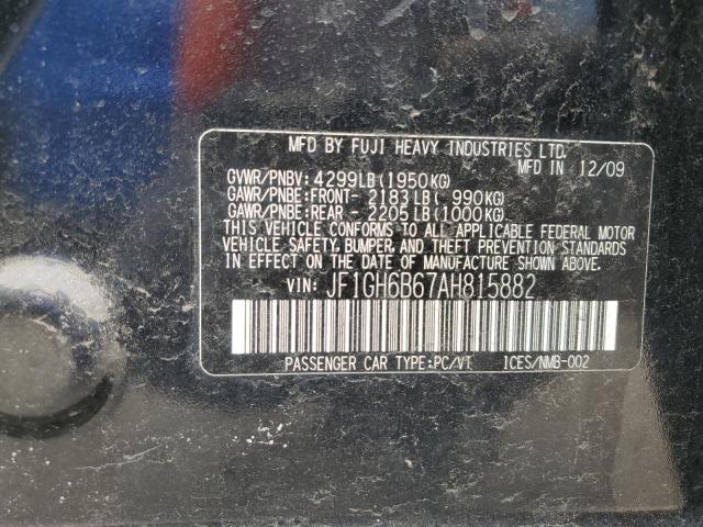 2010 Subaru Impreza 2.5I Premium VIN: JF1GH6B67AH815882 Lot: 52625124